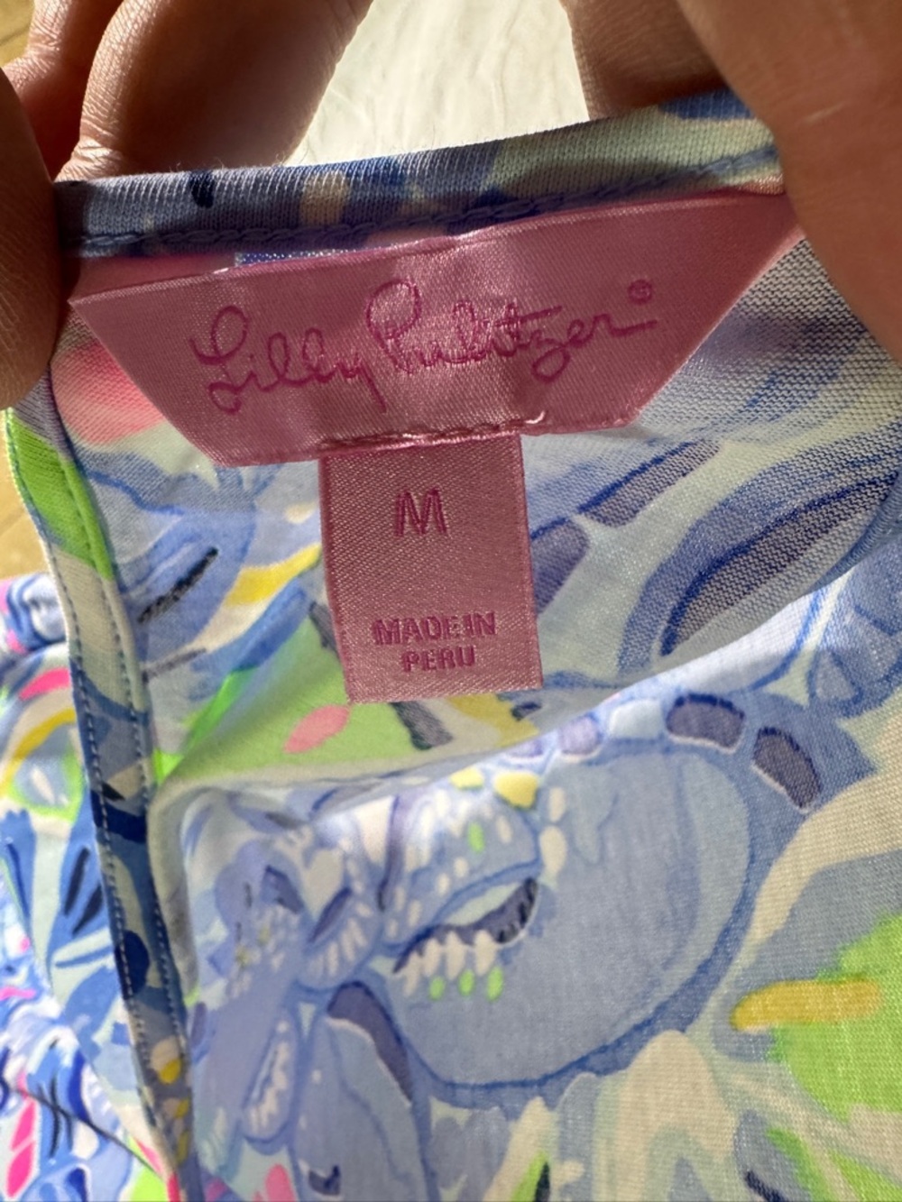 Lilly Pulitzer Blue Multi Tropical Print Sundress - Picture 4 of 4